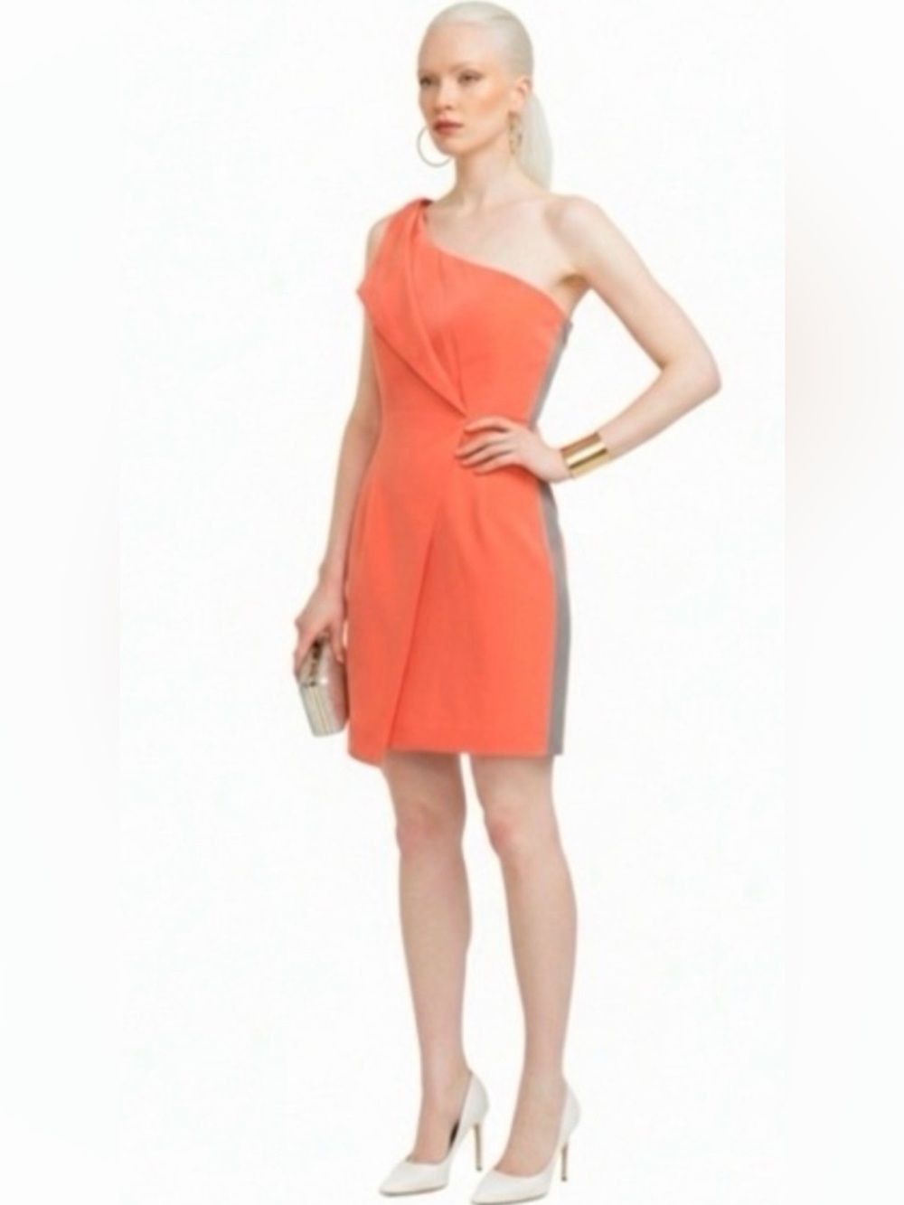 Sachin + Babi Davie One-Shoulder Coral Cocktail Dress
